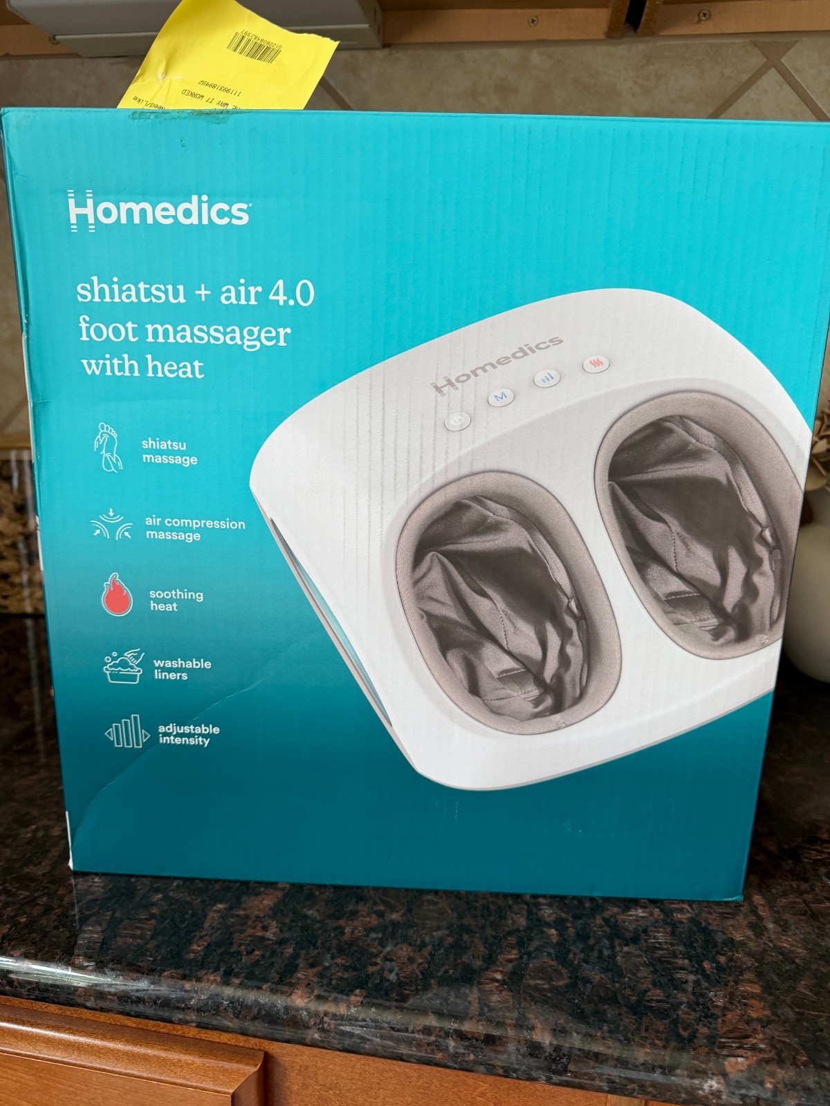 HoMedics Shiatsu & Air Foot Massager with Heat, Air 4.0