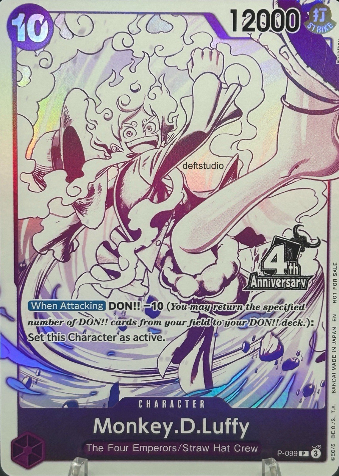 • Monkey.D.Luffy • P-099 Alt Art Gear 5 Holo Anniversary  Promo One Piece TCG NM