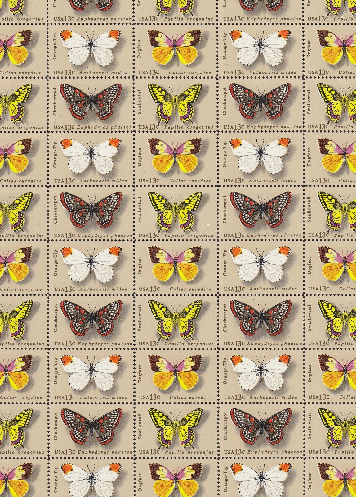 Butterflies Mint Sheet of 50 Stamps, Scott #1712-15, MNH, Nice Butterflies Mint Sheet of 50 Stamps, Scott #1712-15, MNH, Nice