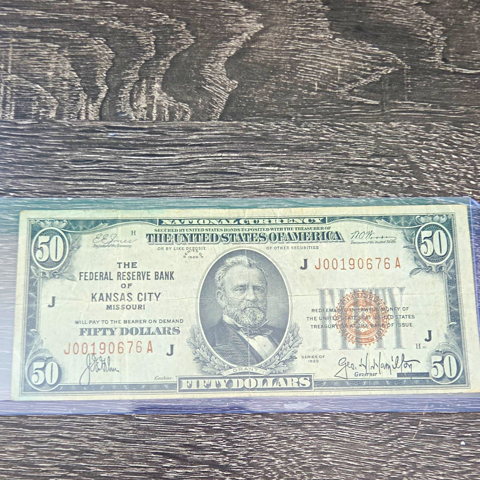 US Federal Reserve $50 Note 1929 Kansas City District J Circulated US Federal Reserve $50 Note 1929 Kansas City District J Circulated