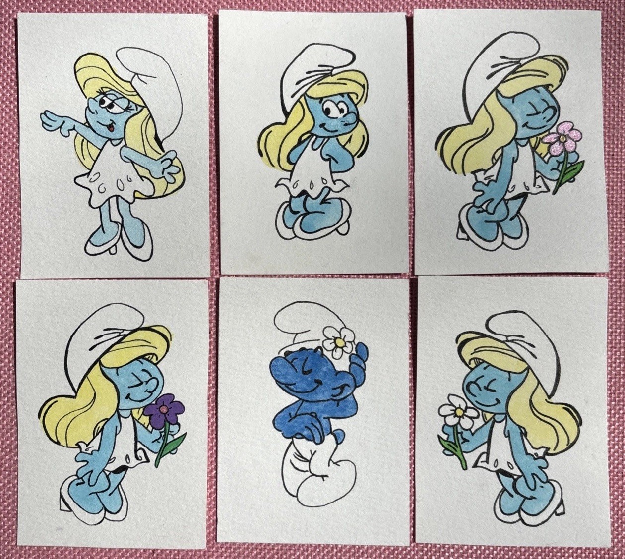 PICK ONE Original ACEO Smurfs Smurfette