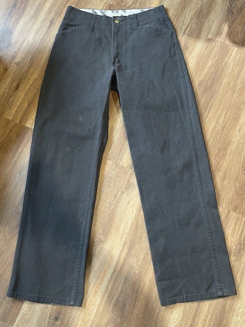 VTG 90s Ben Davis Frisko Jeans Wide Leg Baggy Workwear Pants Faded Black 32W 31L