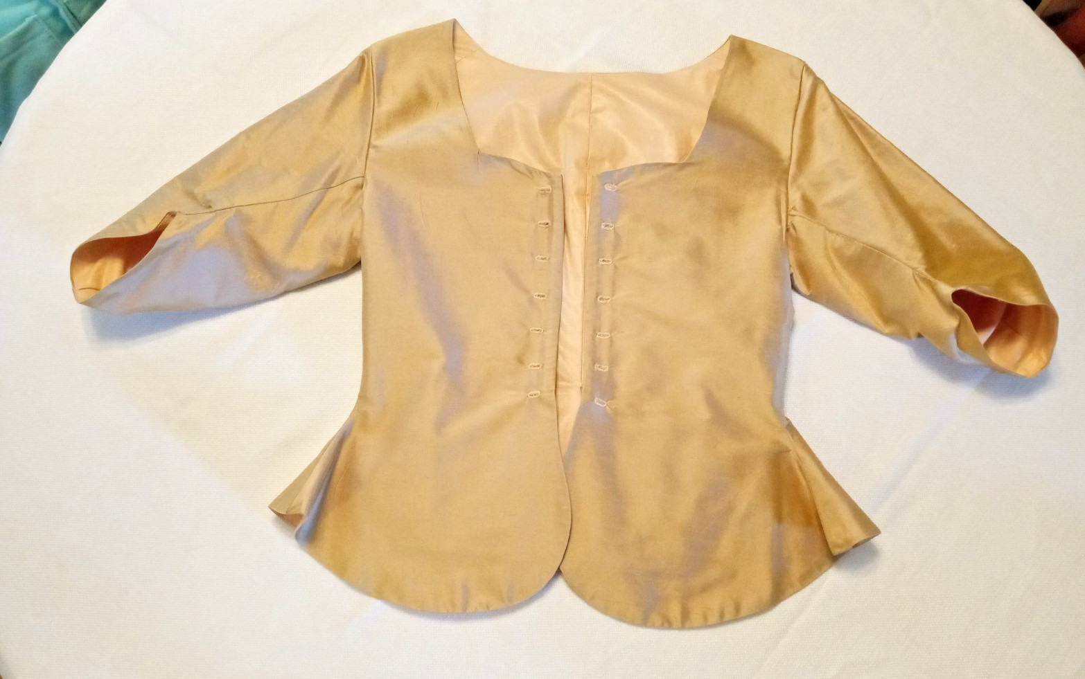 18th C. Colonial Jacket Ladies' Silk Reenactor 250 Revolutionary War DAR Costume