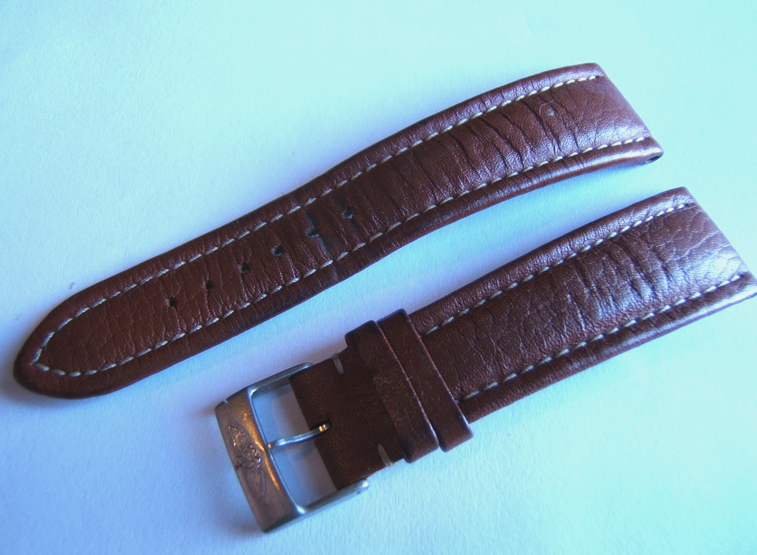 GENUINE BREITLING 22MM BAND STRAP 22-18 BROWN TAN 108X W BUCKLE NAVITIMER VGC
