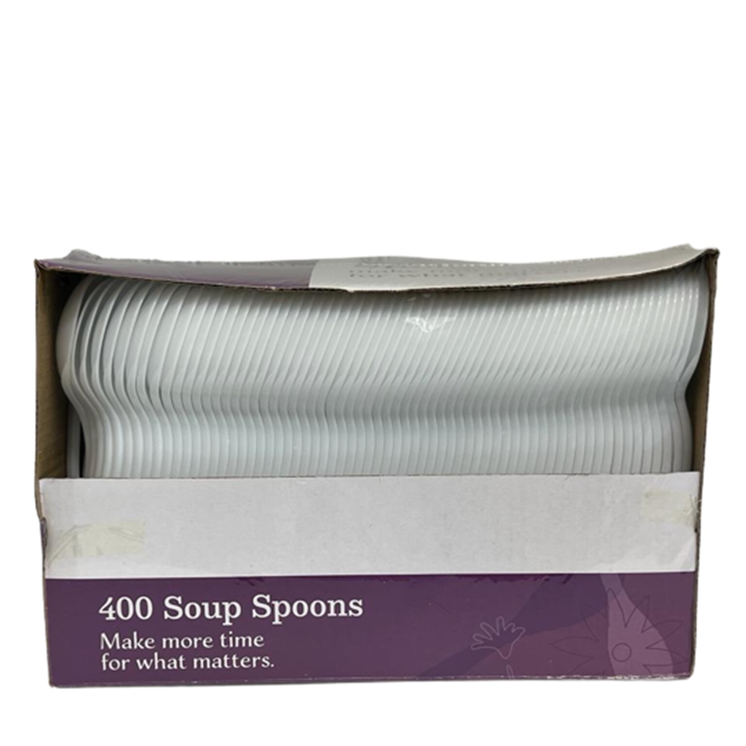 Disposable, Durable Heavy Duty Plastic White | Pack of 400 Forks & Soup Spoon