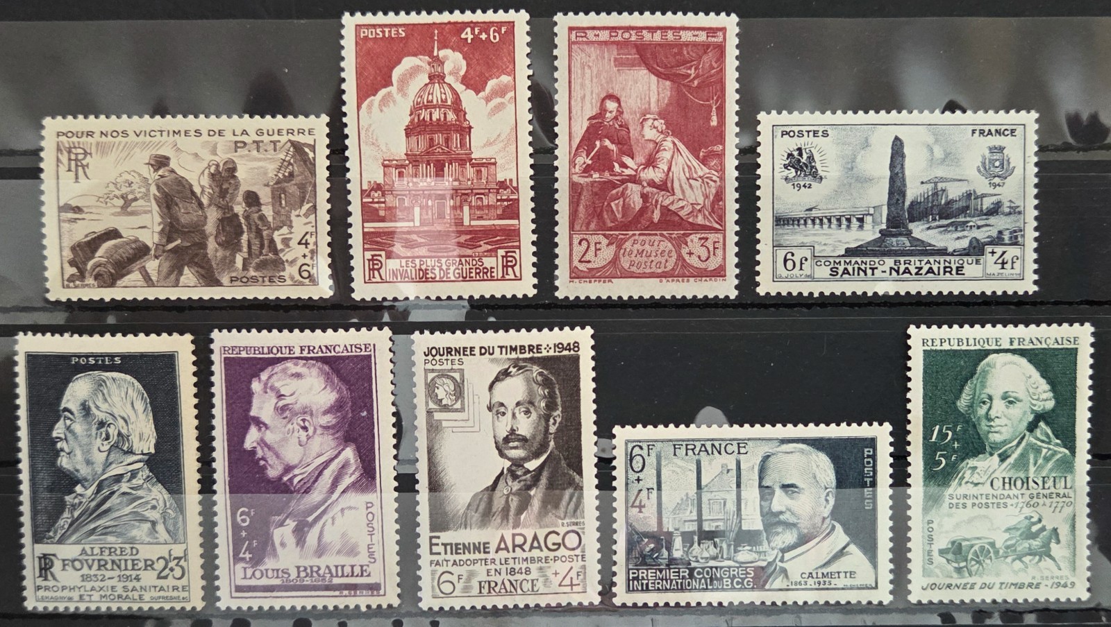 9276 - FRANCE- SCOTT# B192, B203, B205, B219, B221, B222, B223, B232, B237 - MNH
