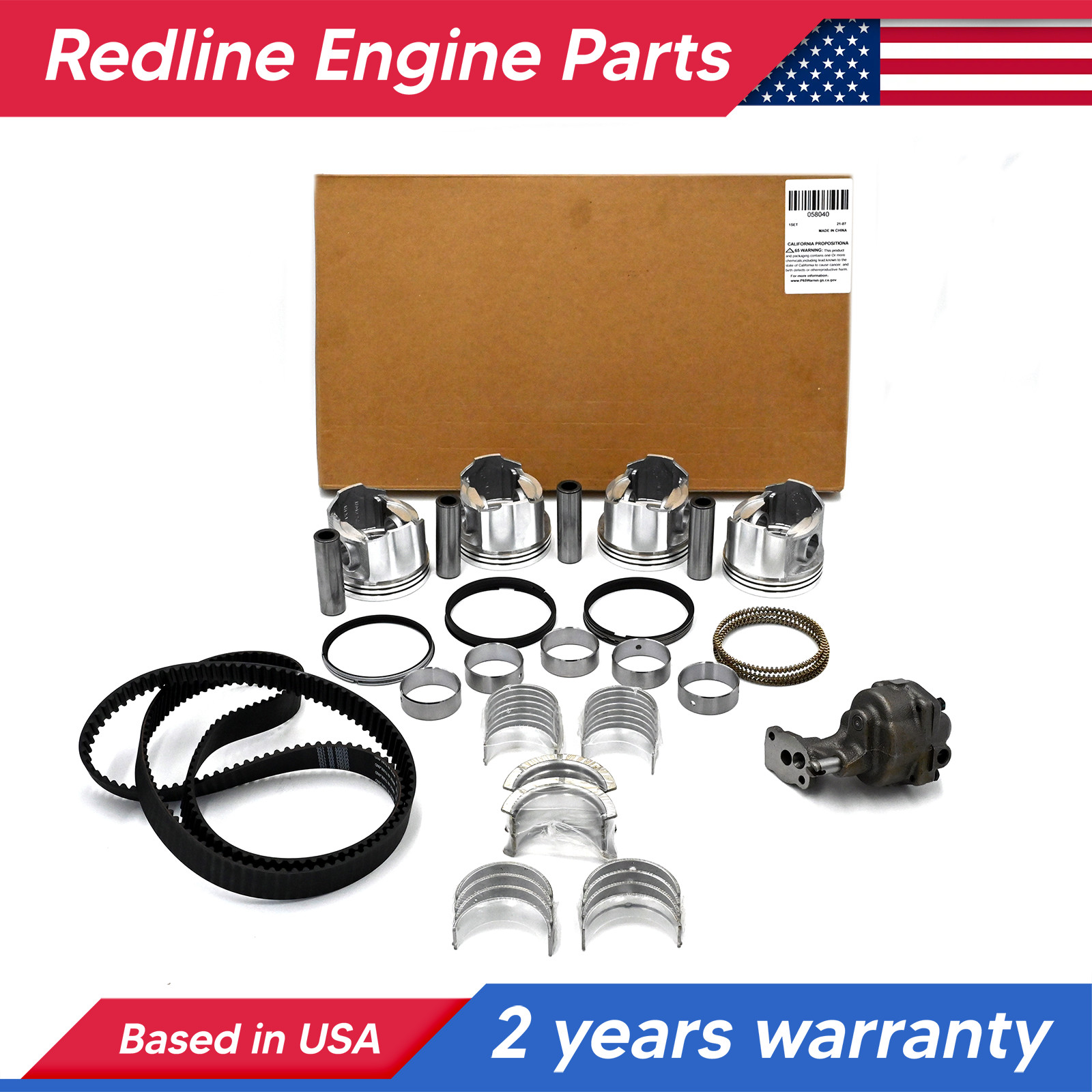 2.3 140 Engine Rebuild Kit FIT 1987-1989 Ford 2.3L SOHC L4 LL23 Ranger Truck