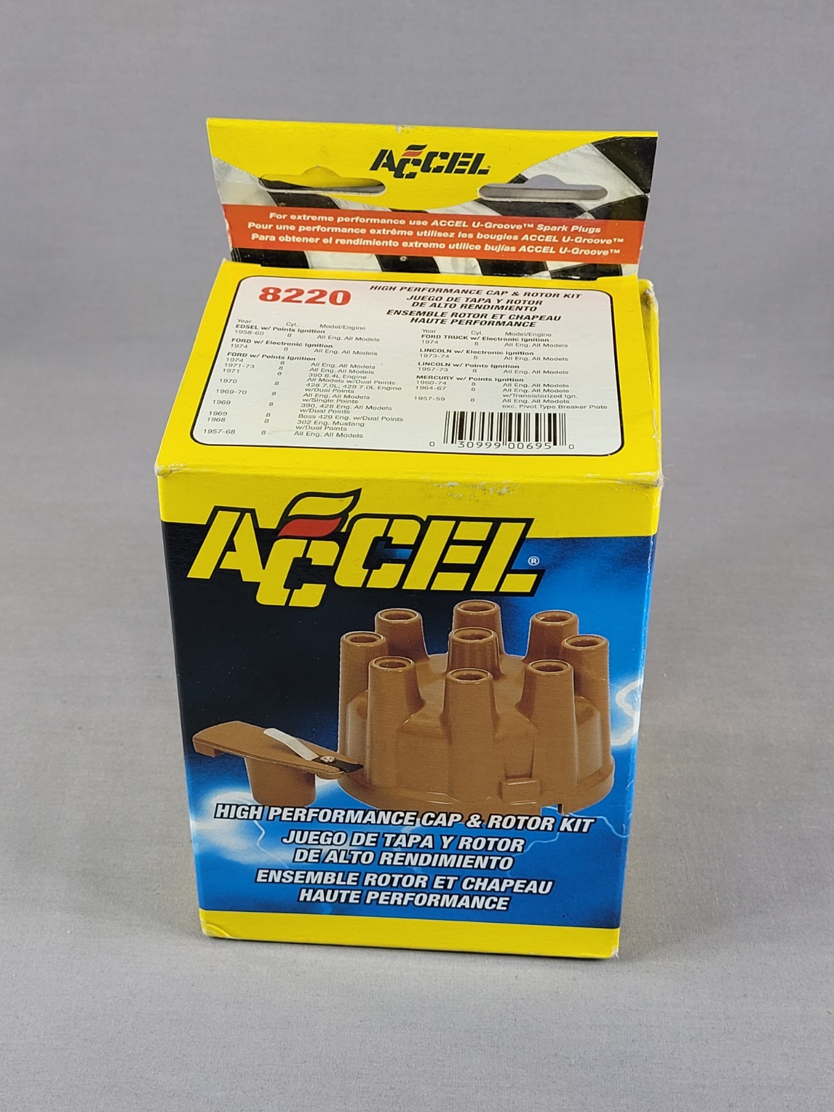 ACCEL 8220 Distributor Cap & Rotor Kit - Female Socket Style - Tan