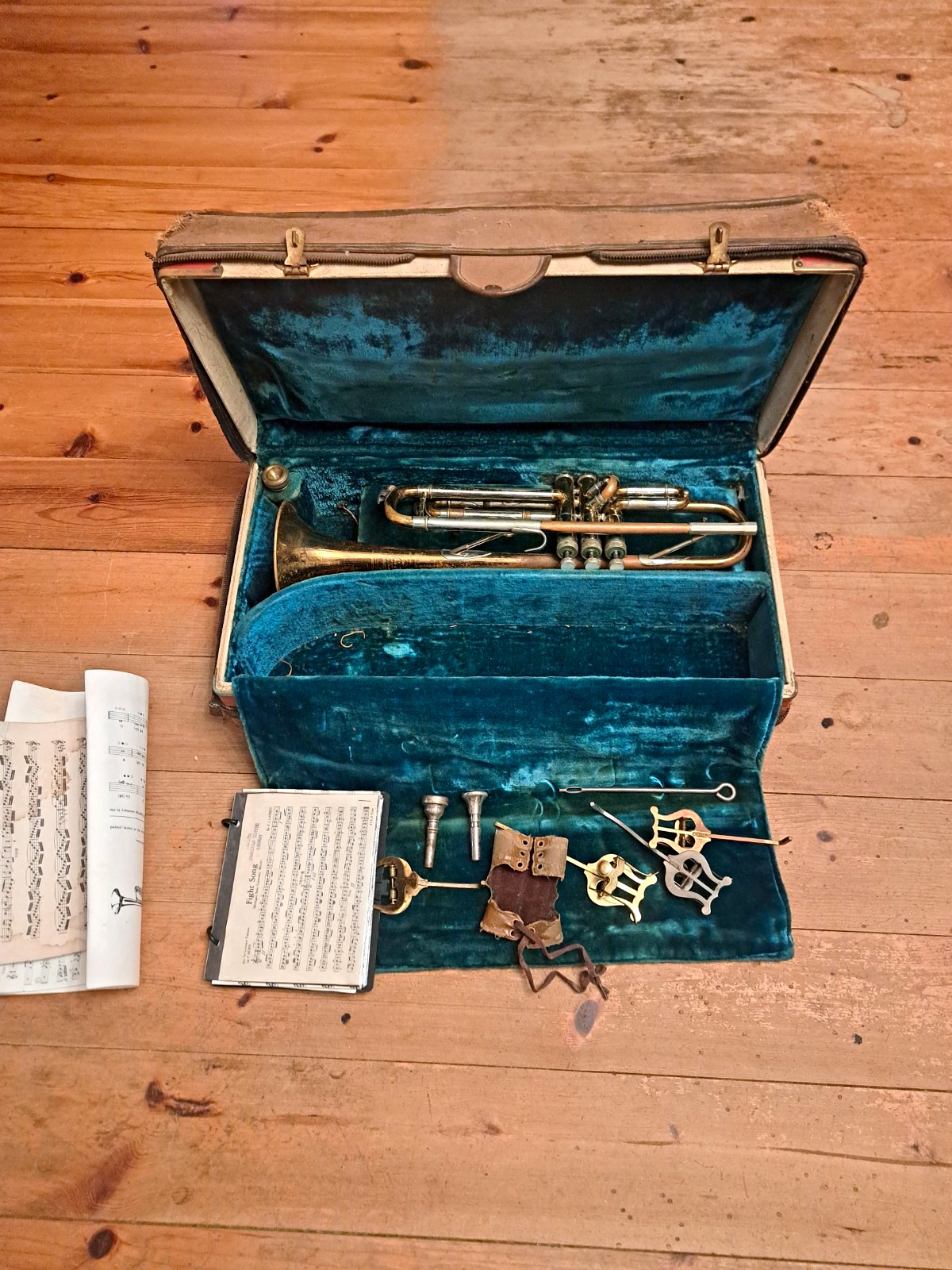 Rare Vintage 1950 Holton Stratodyne Model 49 Trumpet Kit - Elkhorn WIS SN 206675