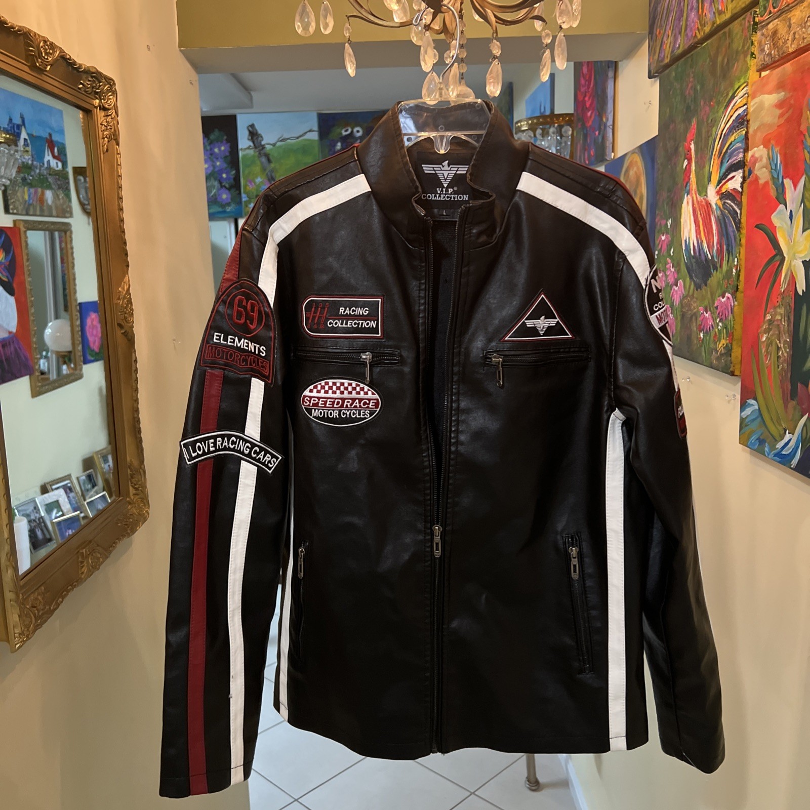 VIP Collection Limited Edition Stylish Motorcycle Jacket Men’s Sz L new VIP Collection Limited Edition Stylish Motorcycle Jacket Men’s Sz L new