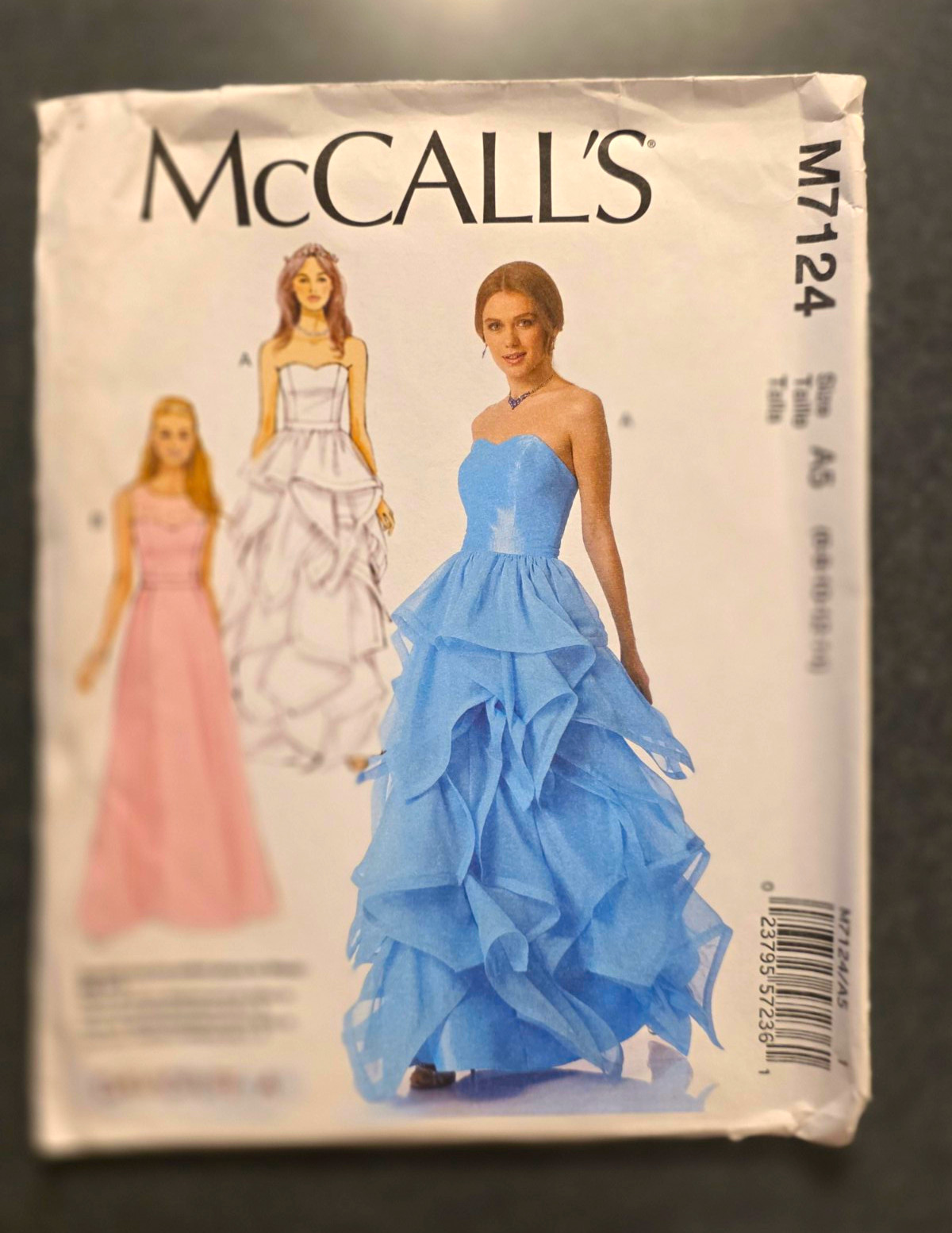 McCall's M7124 Evening Prom Gown Dress Pattern 6-14 Uncut Ruffle Sweetheart OOP