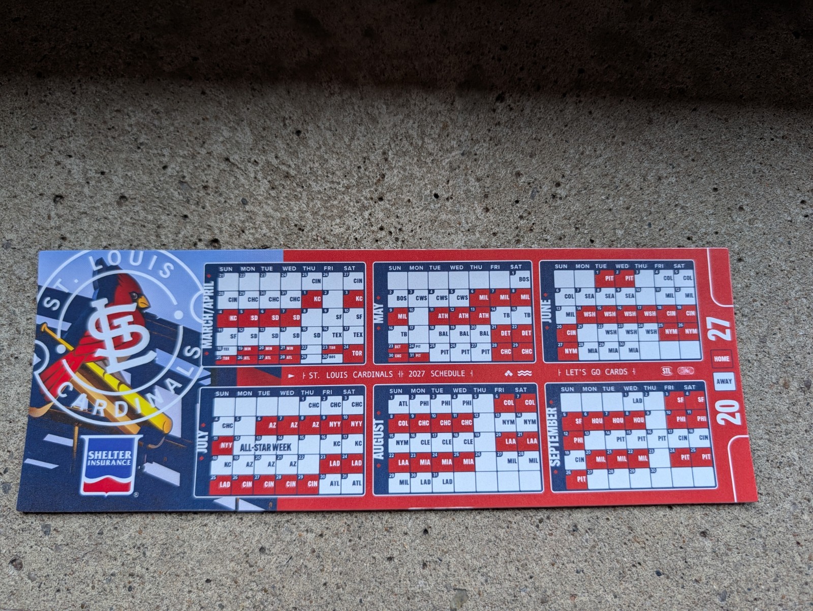 St. Louis Cardinals 2027 Magnetic Schedule - SGA - NEW 27 Magnet