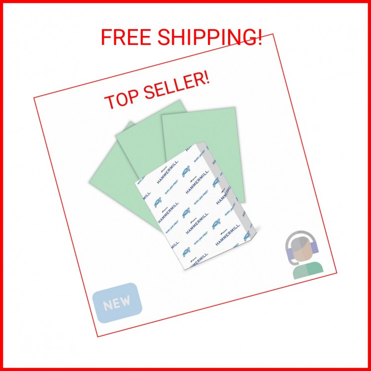 Hammermill Colored Paper, 20 lb Green Printer Paper, 8.5 x 11-1 Ream, 500 Sheets Hammermill Colored Paper, 20 lb Green Printer Paper, 8.5 x 11-1 Ream, 500 Sheets