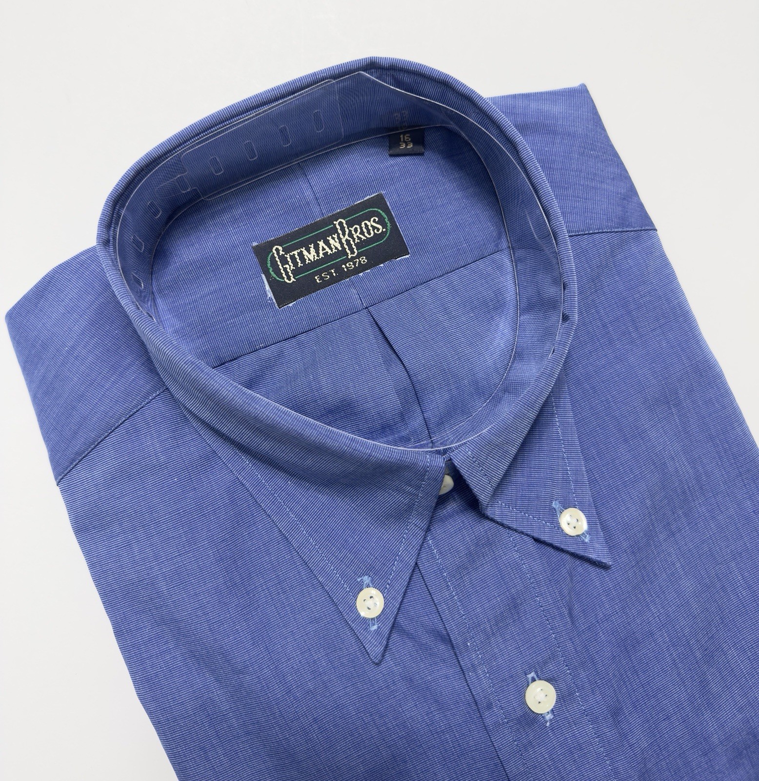 NWT VTG Gitman Bros Men\'s Button Down Oxford Shirt Sz 16 33 Made in USA Blue NWT VTG Gitman Bros Men\'s Button Down Oxford Shirt Sz 16 33 Made in USA Blue