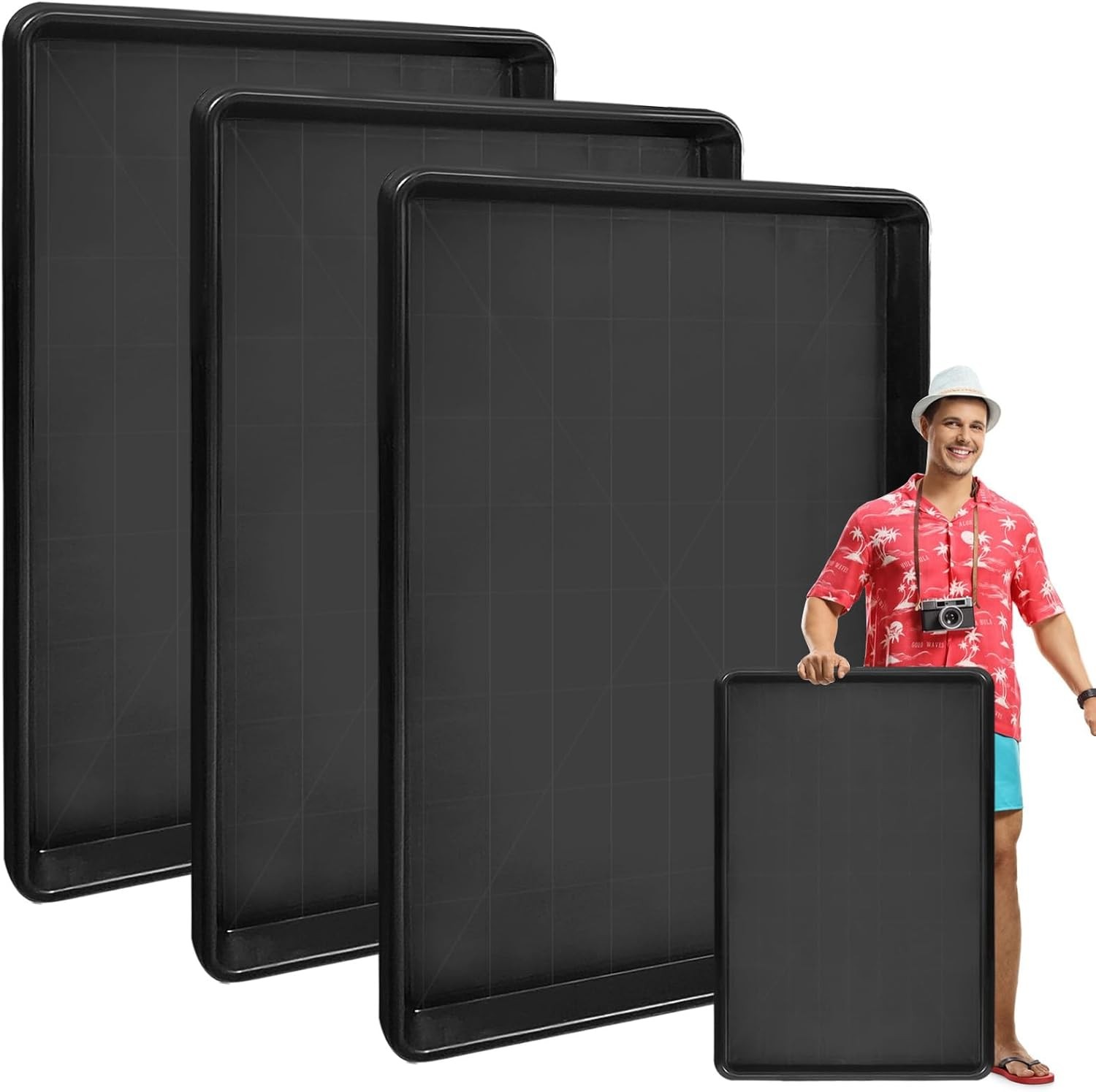 3Pcs Extra Large Auto Oil Drip Pan- 35.4 X 24 X1.6 Inches Oil Drip Tray