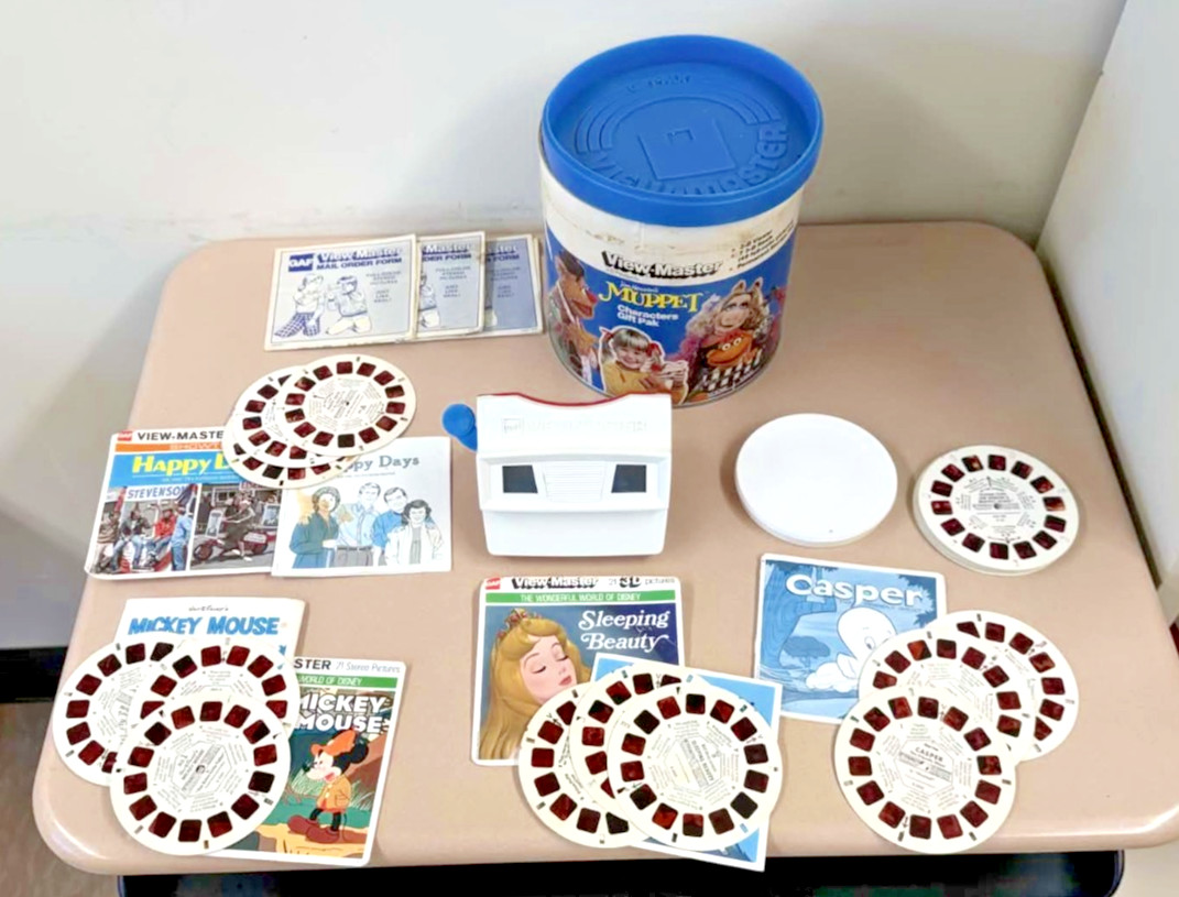 Vintage GAF View-Master Muppets Canister Viewer Lot Disney Casper Happy Days