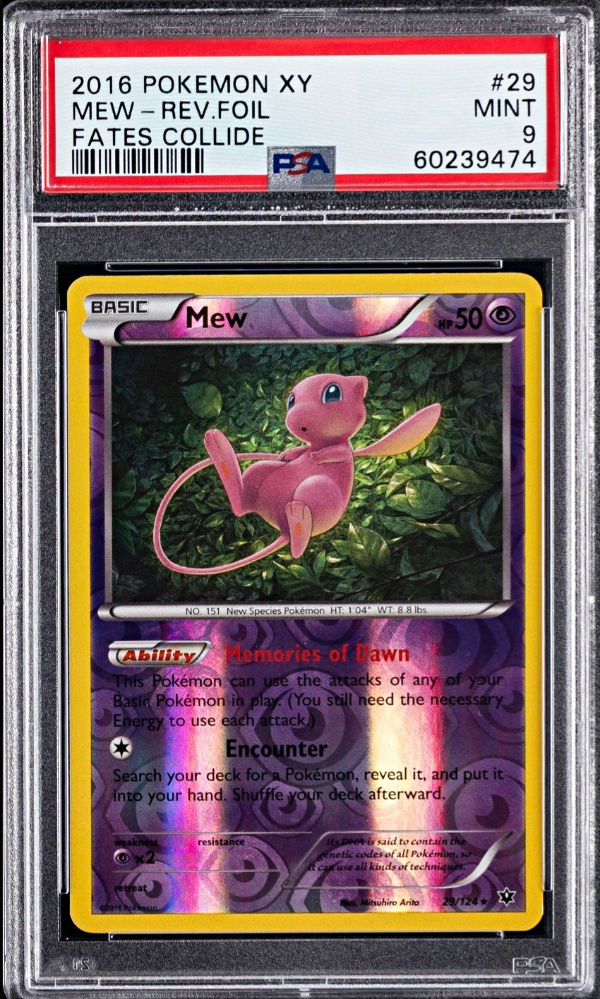2016 POKEMON XY FATES COLLIDE #29 MEW-REVERSE FOIL PSA 9 LOW POP 2016 POKEMON XY FATES COLLIDE #29 MEW-REVERSE FOIL PSA 9 LOW POP