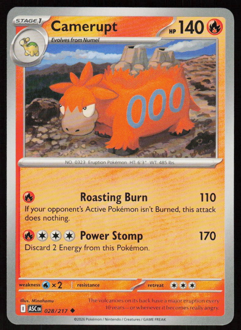 Camerupt 028/217 Uncommon Ascended Heroes Pokemon Near Mint
