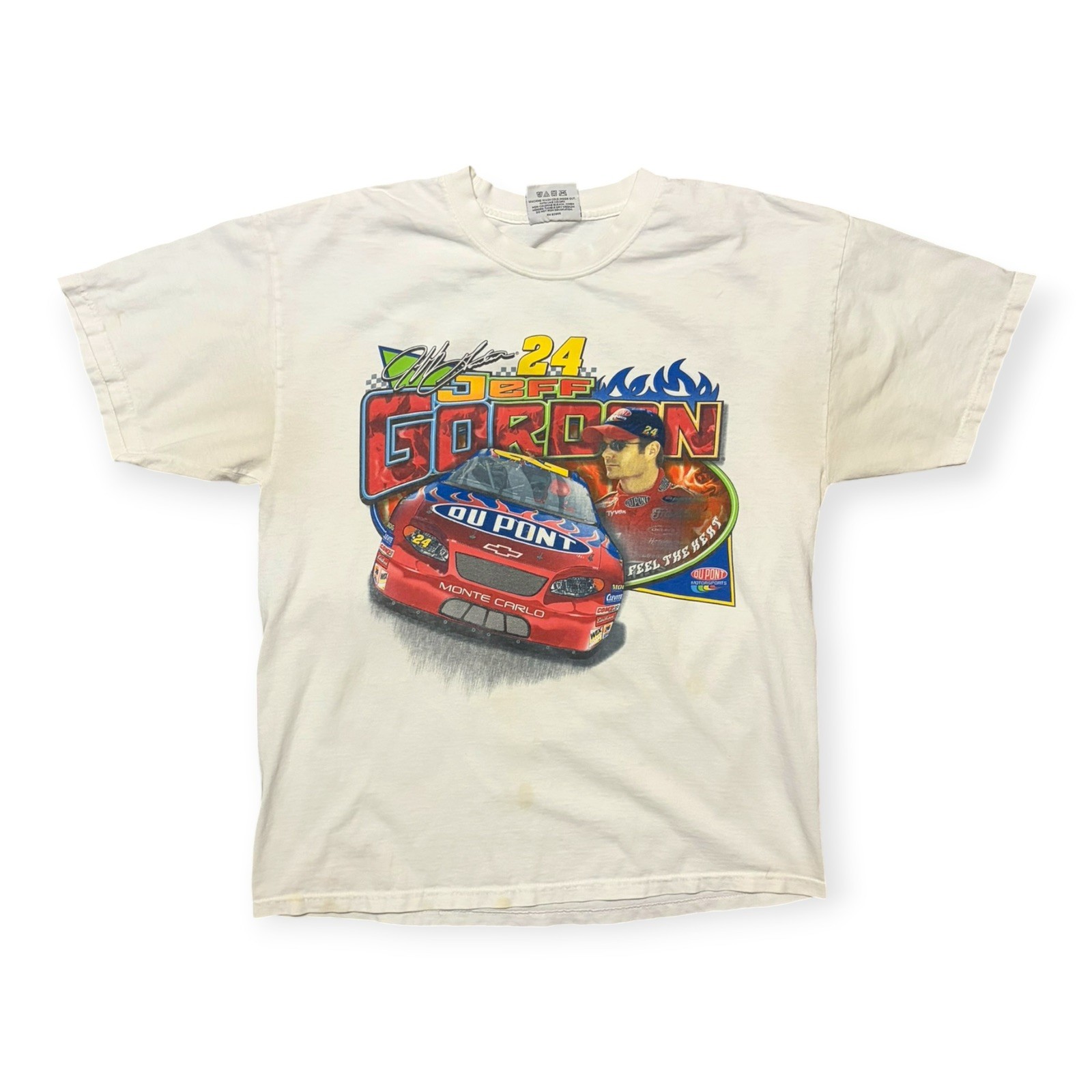 Vintage Jeff Gordon NASCAR Shirt Mens M White 2000s Racing Vintage Jeff Gordon NASCAR Shirt Mens M White 2000s Racing