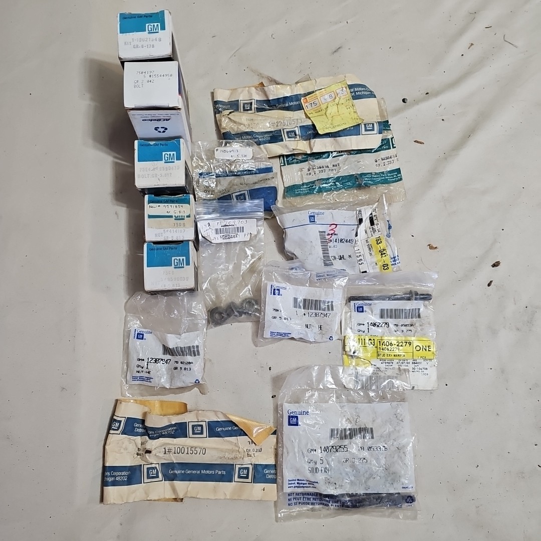 LOT OF 15 NOS OEM GM NUT AND BOLTS IN ORIGINAL PACKAGING 