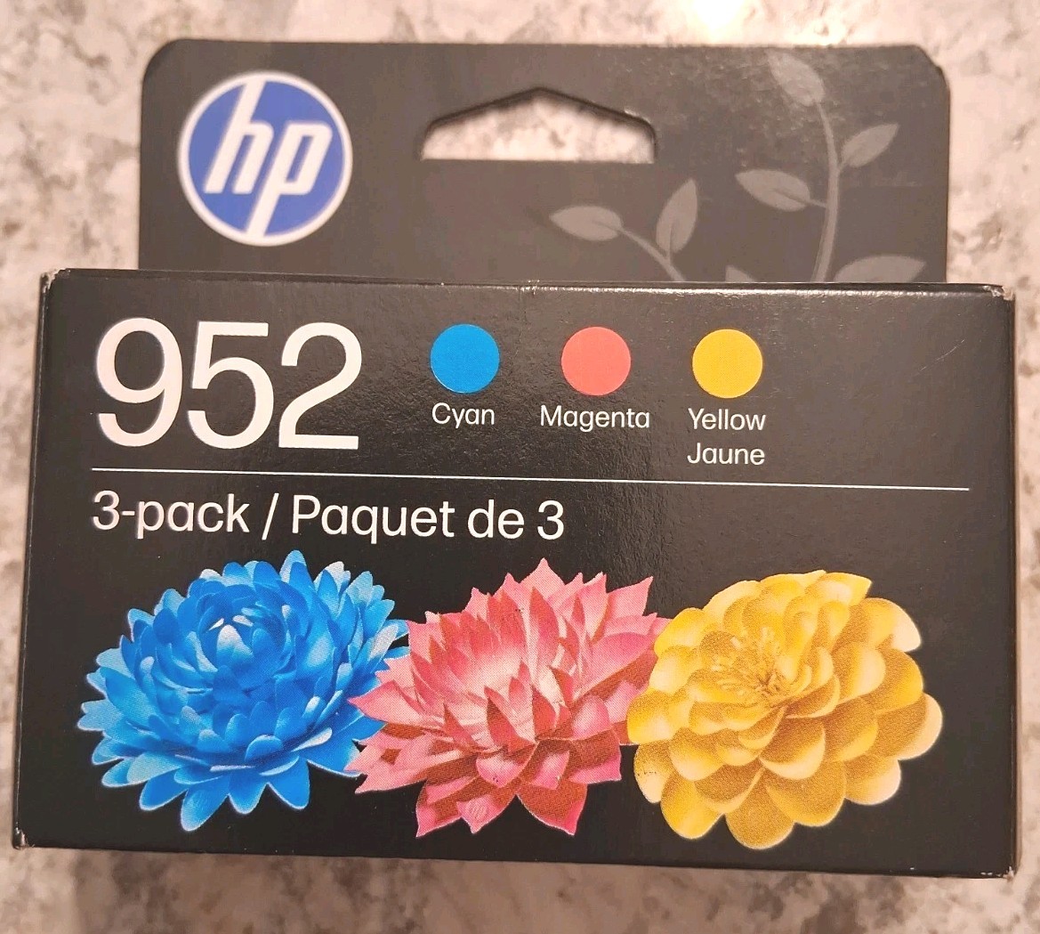 HP 952 3-PACK TRI-COLOR GENUINE INK CARTRIDGE  EXP 06/27-01/28 BRAND NEW. 
