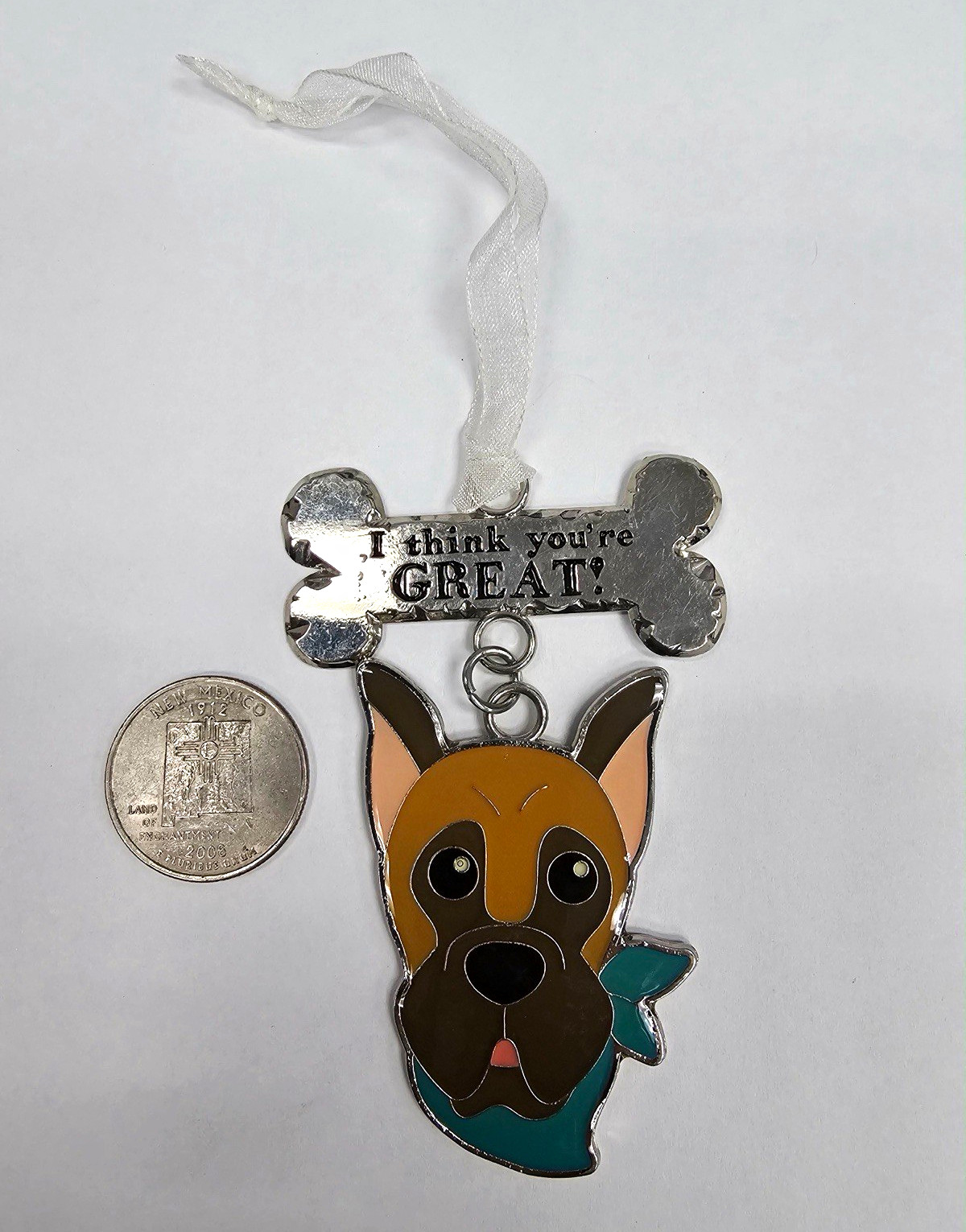 Fringe Studio I Think You’re GREAT Great Dane Enamel Christmas Ornament