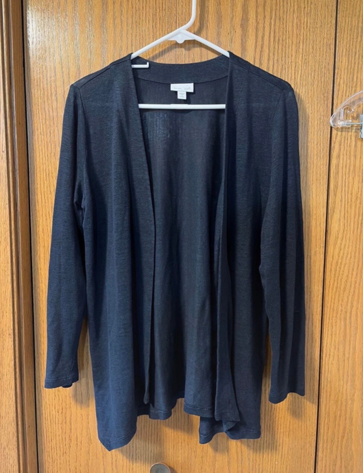 J.Jill Love Linen Open Front Cardigan Size S Petite Black 100% Linen J.Jill Love Linen Open Front Cardigan Size S Petite Black 100% Linen
