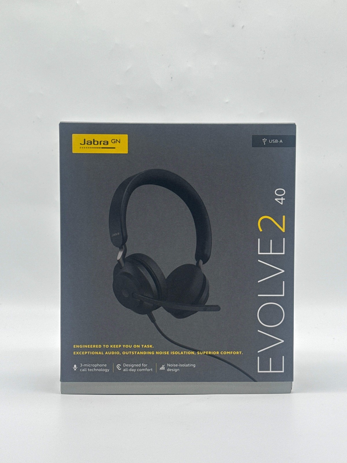 Jabra Evolve2 40 USB-A UC Stereo Headset Busylight Black - New