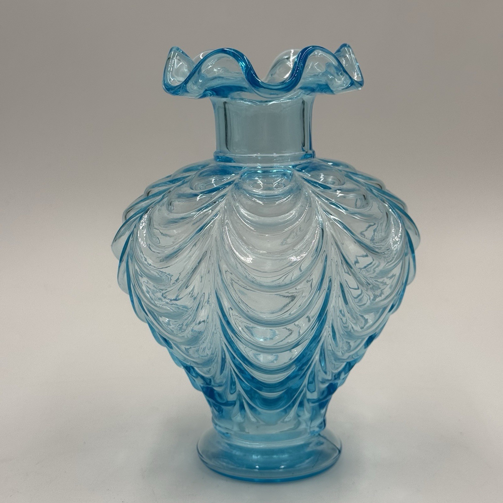 Fenton Blue Topaz Drapery Vintage 7\ Fenton Blue Topaz Drapery Vintage 7\