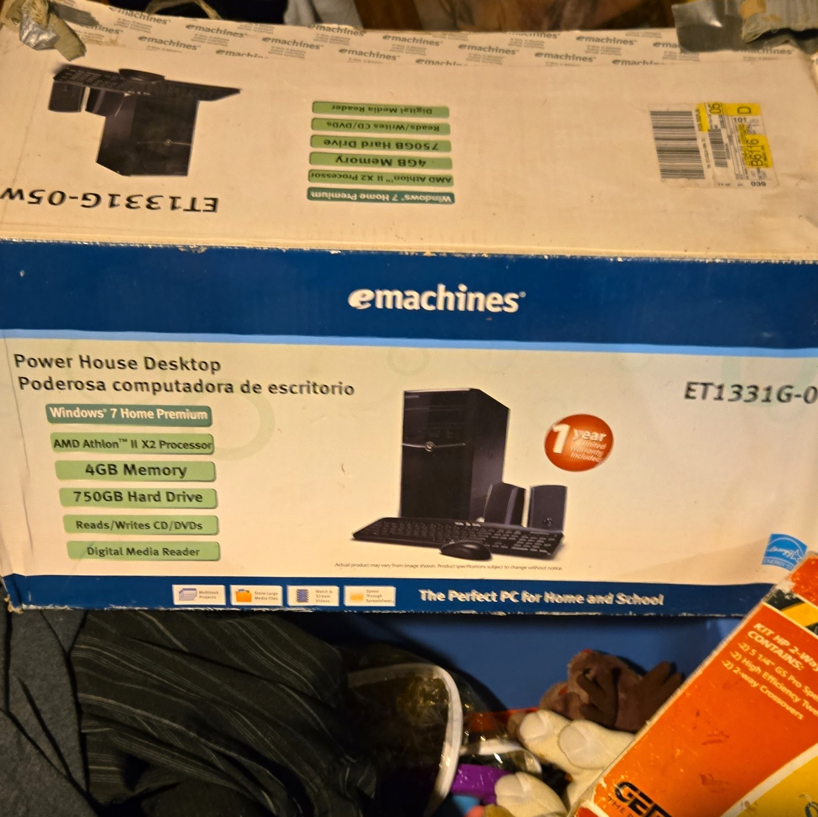 eMachines ET1331G-05w Tower Desktop AMD Athlon II X2 4GB RAM 750GB HDD eMachines ET1331G-05w Tower Desktop AMD Athlon II X2 4GB RAM 750GB HDD