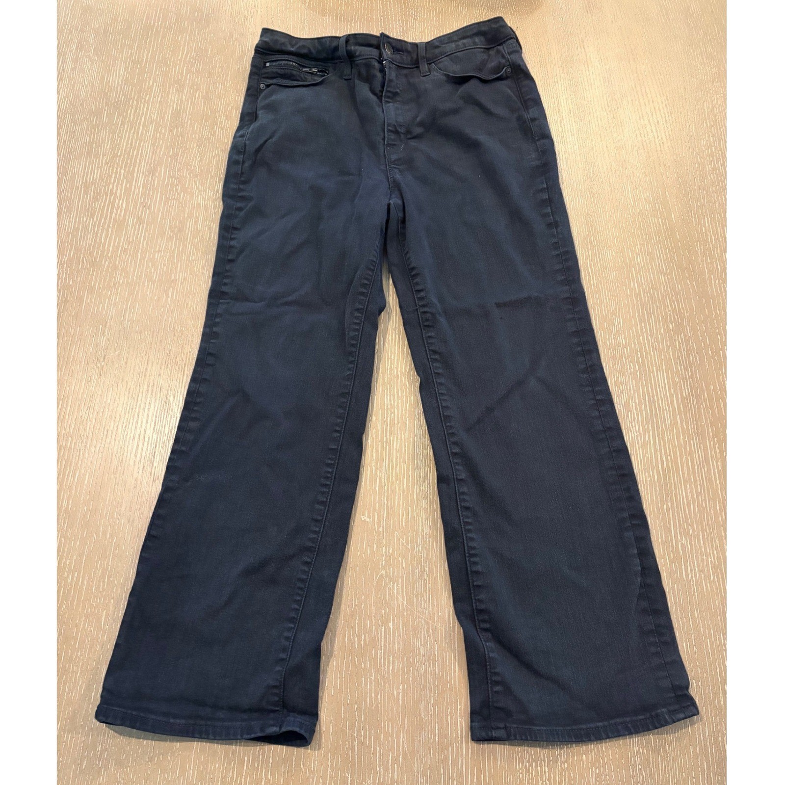 Athleta Sculptek Denim Flex Kick Flare Pants Women\'s Size 10 Black Stretch Jeans
