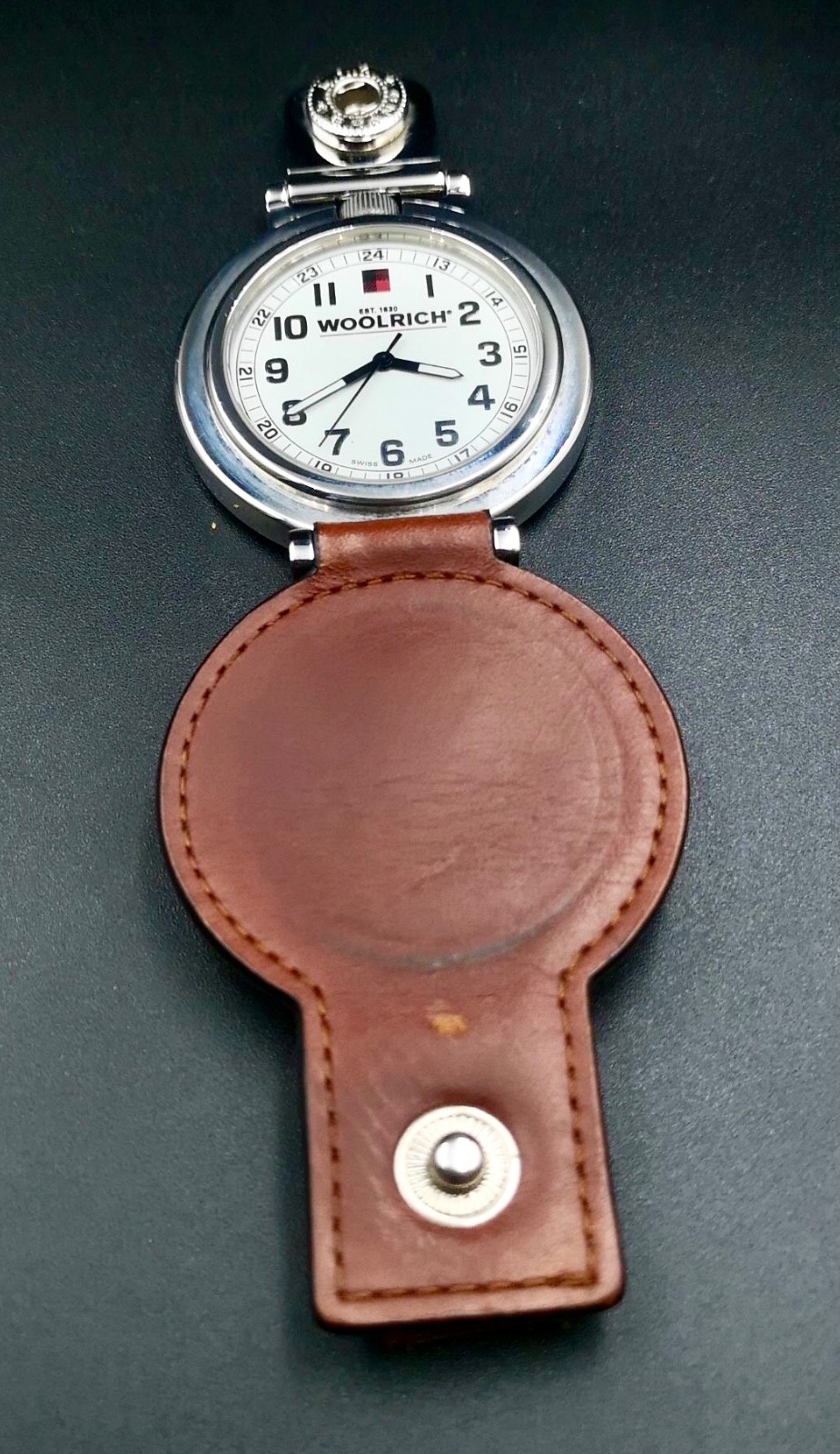 Vintage and Rare WOOLRICH Swiss Made Belt pocket quartz watch. 46 mm. Vintage and Rare WOOLRICH Swiss Made Belt pocket quartz watch. 46 mm.