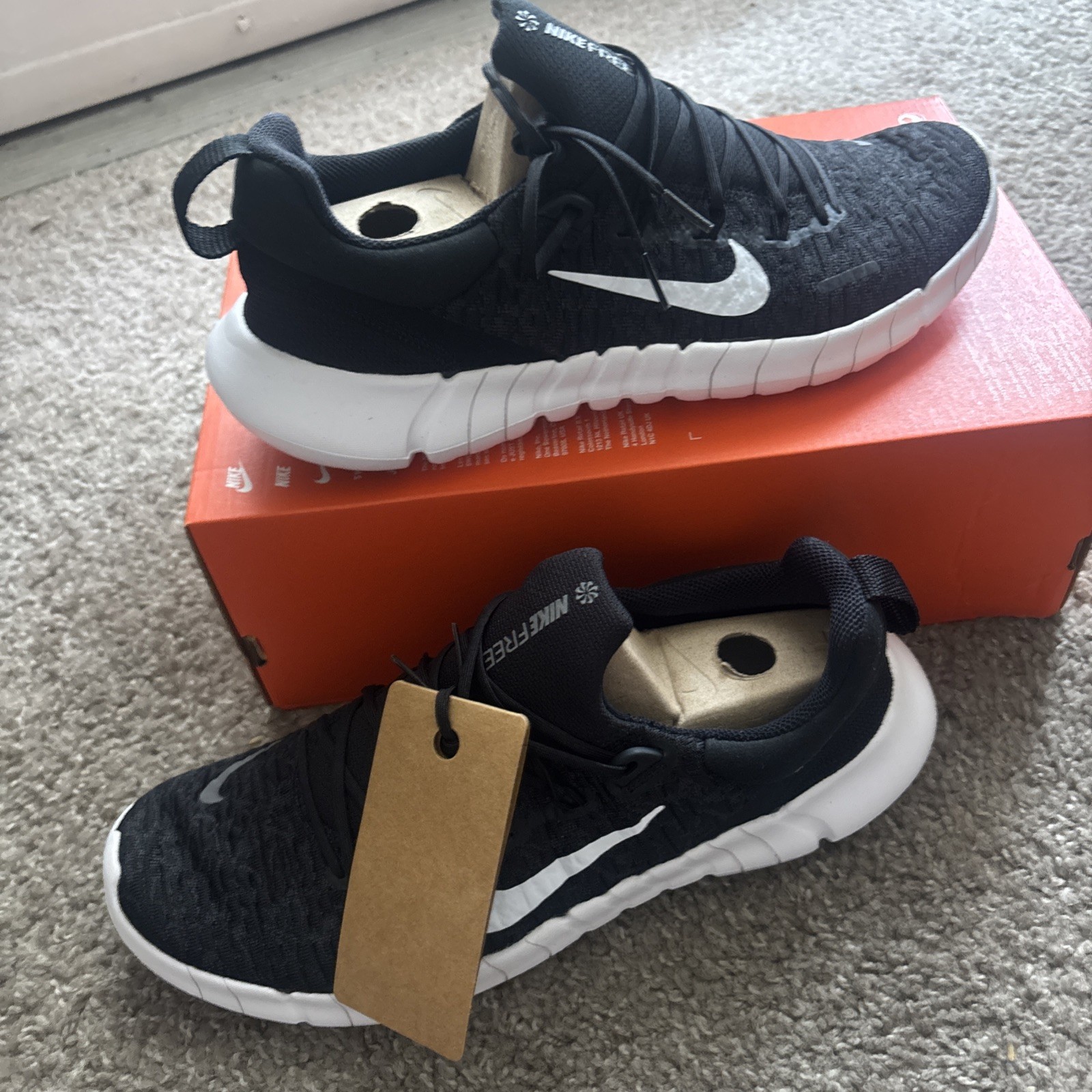 Nike Free RN 5.0 Next Nature BlackSmoke Grey-White CZ1884-001 Men\'s Size 9.5