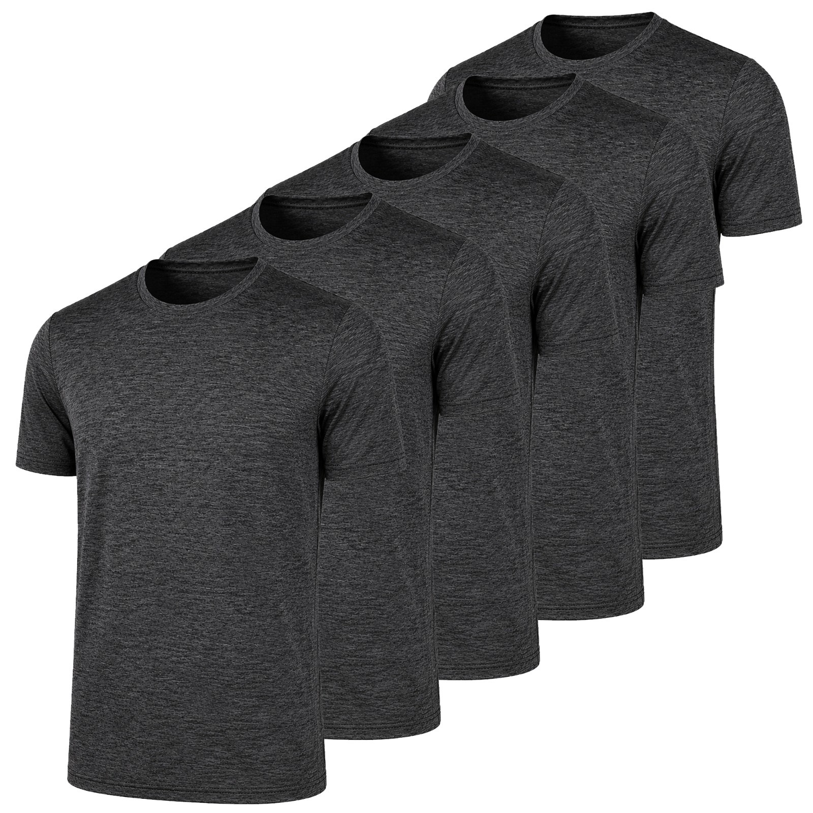 5 Pack Men's Quick Dry Athletic T-Shirts: Moisture Wicking Tees 5 Pack Men's Quick Dry Athletic T-Shirts: Moisture Wicking Tees