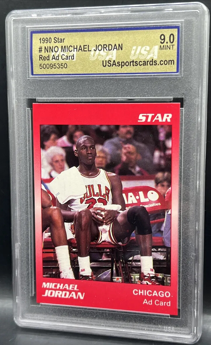 1990 Star Michael Jordan #NNO Red Ad Card USA 9 MINT Chicago Bulls