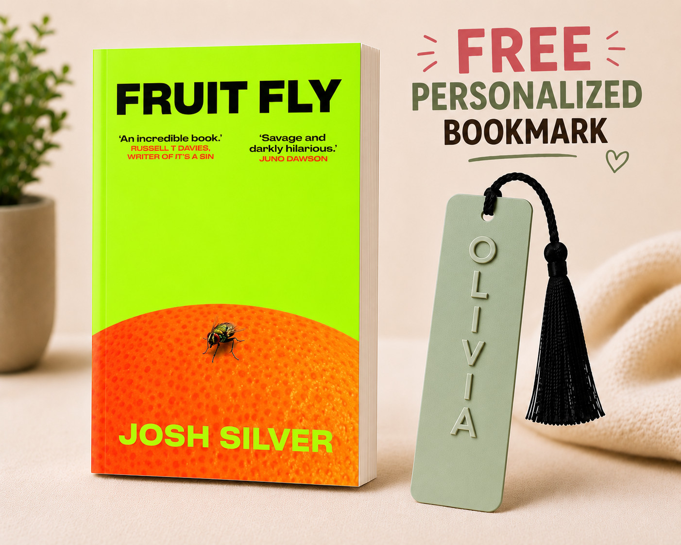 Fruit Fly Josh Silver Paperback Novel New Book + Free Personalized Bookmark Gift