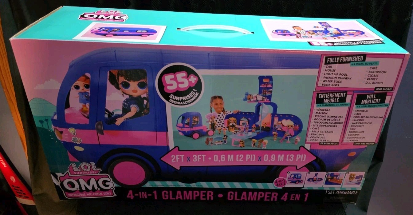 LOL Surprise OMG 4-in-1 Glamper Fashion Camper w/55+ Surprises, Electric Blue
