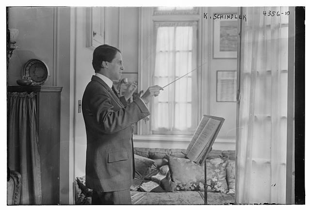 Photo:Kurt Schindler 1910s American Composer Conductor With Baton Portrait