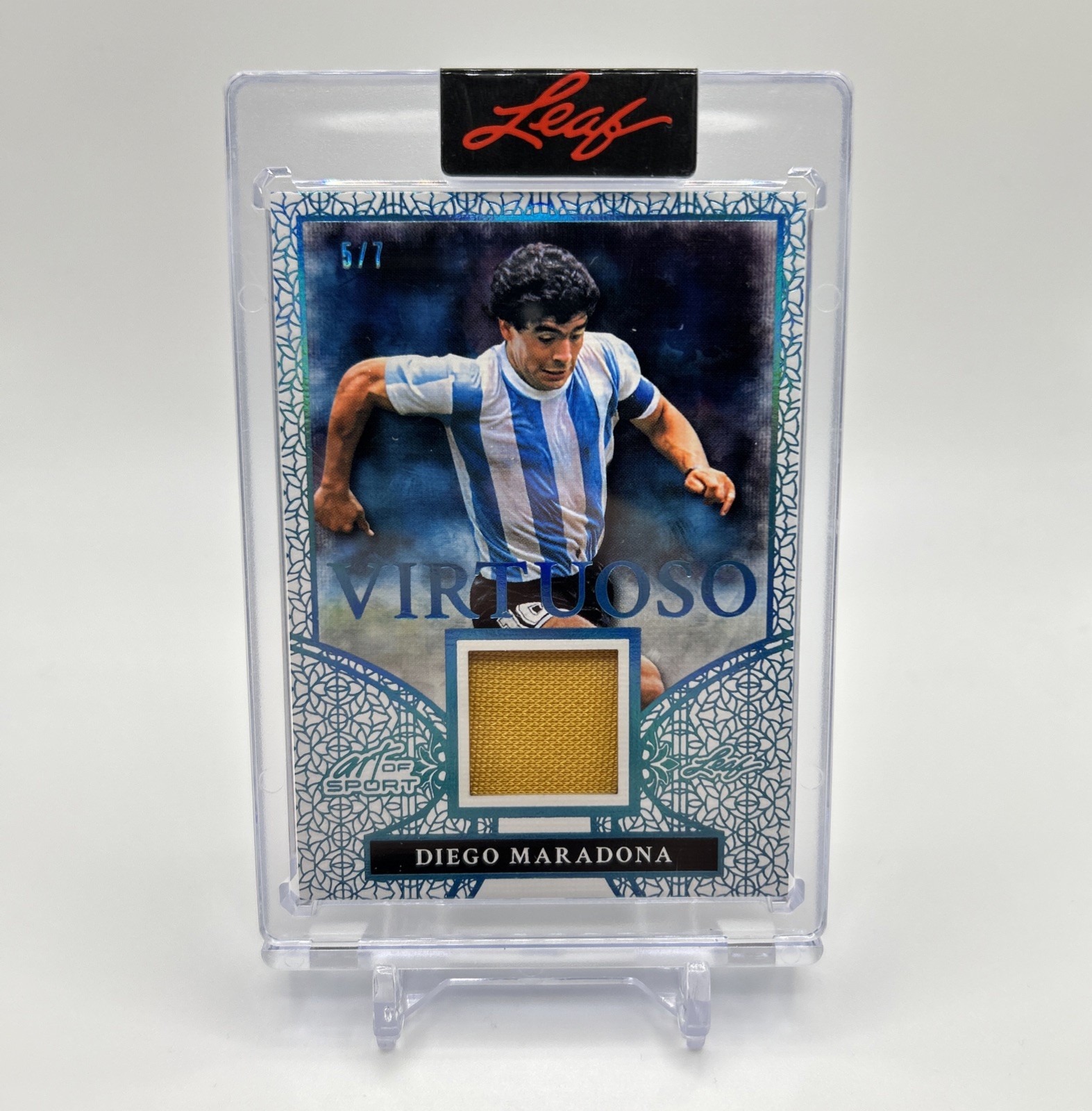 2026 Leaf Art of Sport Diego Maradona Virtuoso Jersey Blue /7 SSP Argentina