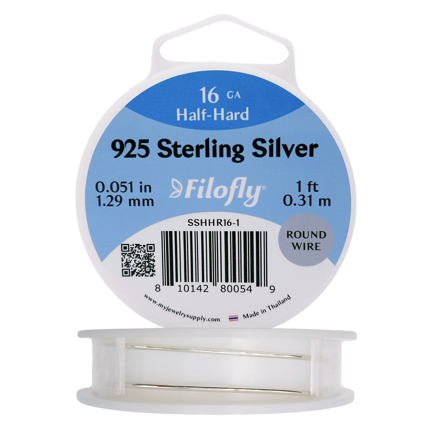 Filofly, 925 Sterling Silver Wire, Half Hard, Round