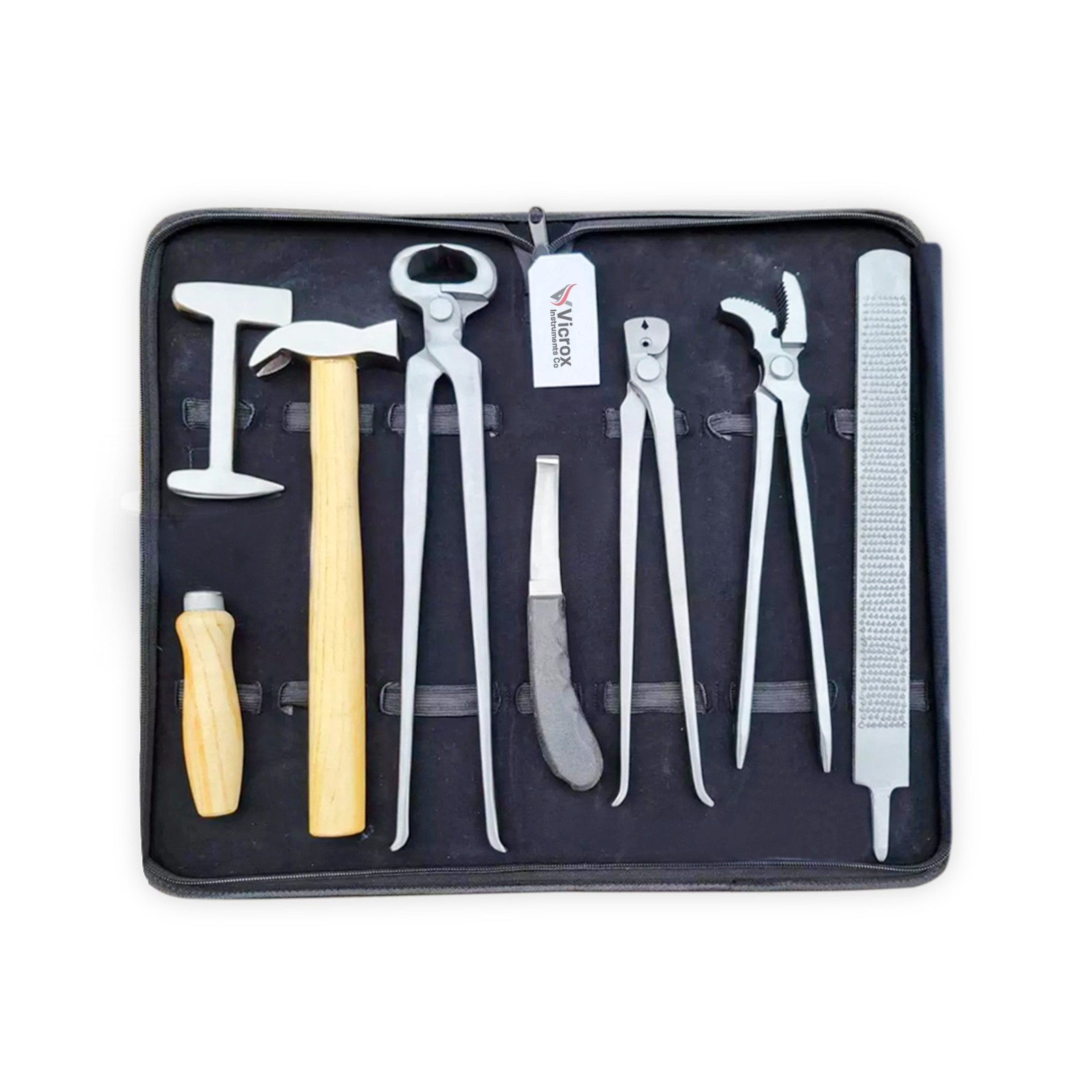 Heavy Duty Professional Horse Care Farrier Tool Kit Hoof Clincher Nipper RASP
