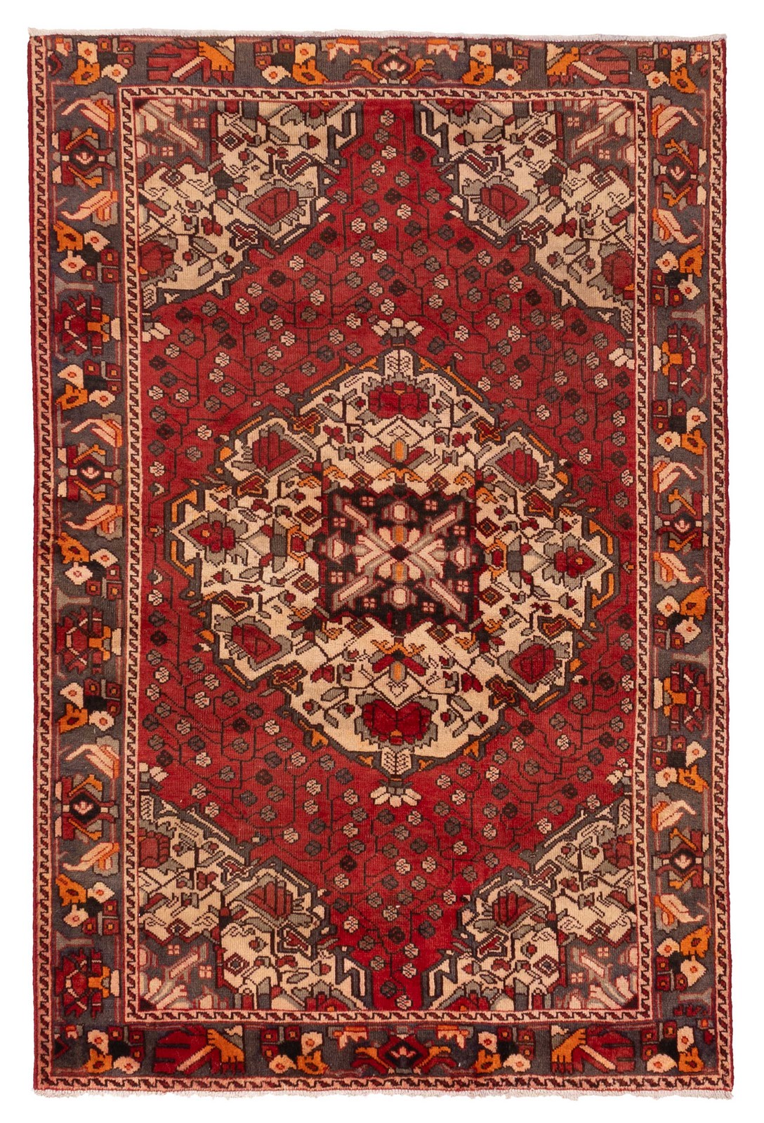 Vintage Hand-Knotted Area Rug 4\'6\