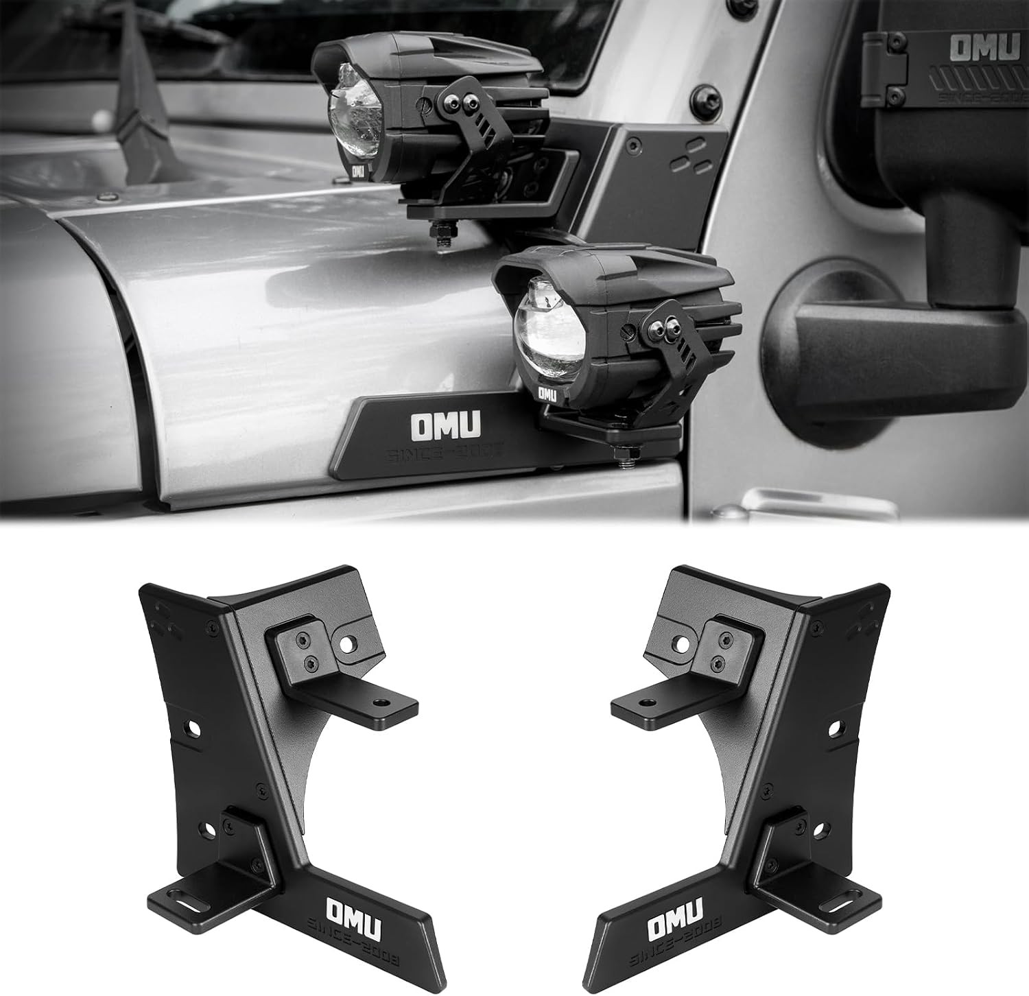 2PCS OMU A-Pillar Light System Mount for 2017-2018 Jeep Wrangler JK Off-Road 2PCS OMU A-Pillar Light System Mount for 2017-2018 Jeep Wrangler JK Off-Road