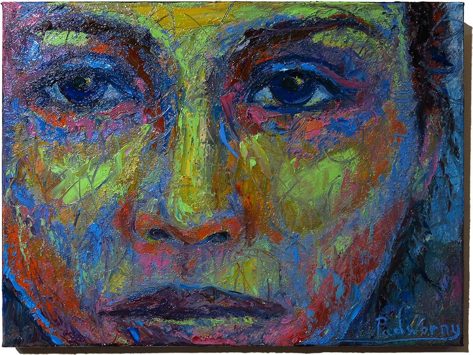 ORIGINAL FAUVE POP ART SIGNED OIL PAINTING ABSTRACT A PORTRAIT GIRL WOMAN FEMALE