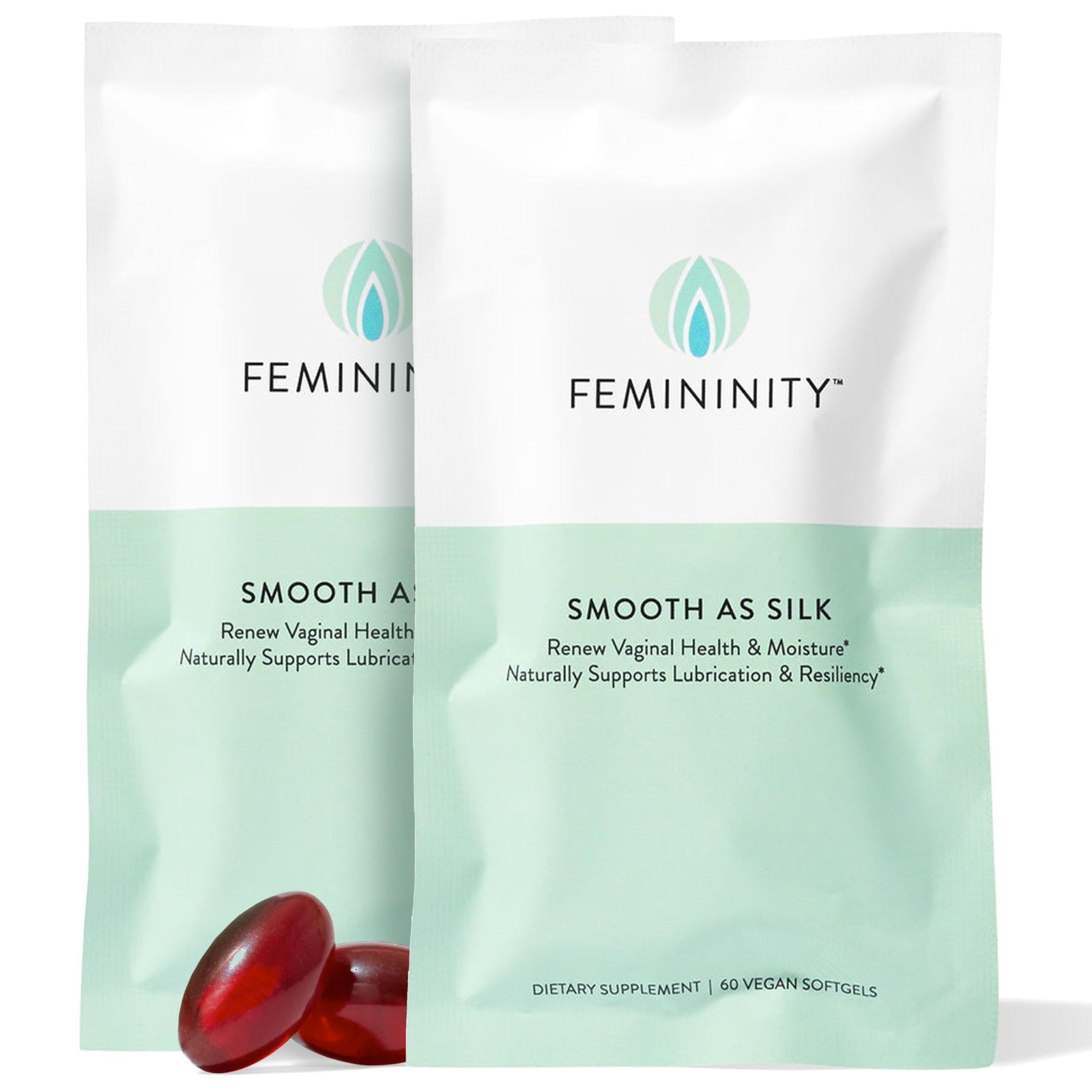 Femininity Smooth as Silk 60-Day Refill for Vaginal 60 Count (Pack of 2), Red 