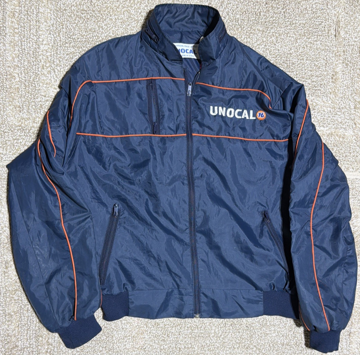 Vintage Unocal 76 Official Race / Racing  Dark Blue Jacket Size L / Large