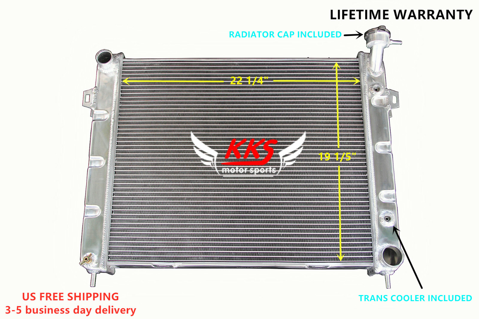 Polished KKS Aluminum Radiator Fit 1993-1997 Jeep Grand Cherokee 5.2L V8 3 Rows Polished KKS Aluminum Radiator Fit 1993-1997 Jeep Grand Cherokee 5.2L V8 3 Rows