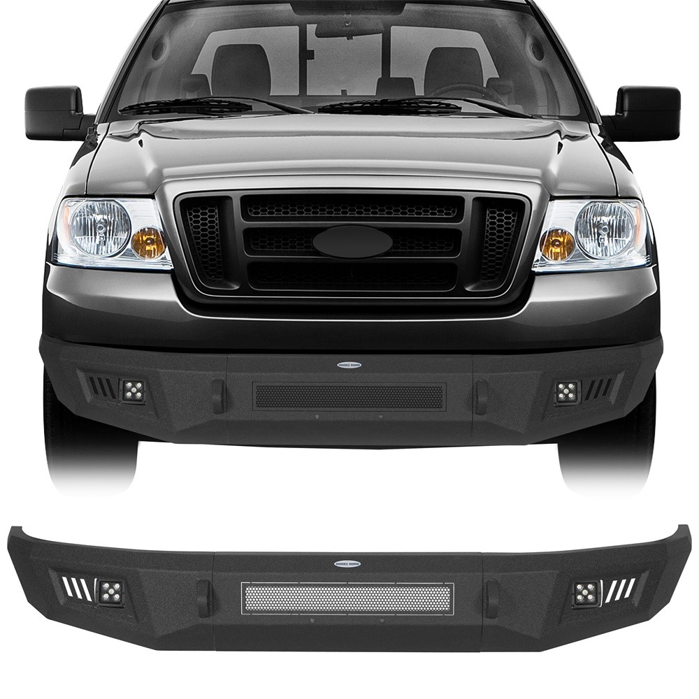 Fit 2004-2008 Ford F150 Full Width Steel Front Bumper Reinforcement w/ LED Light