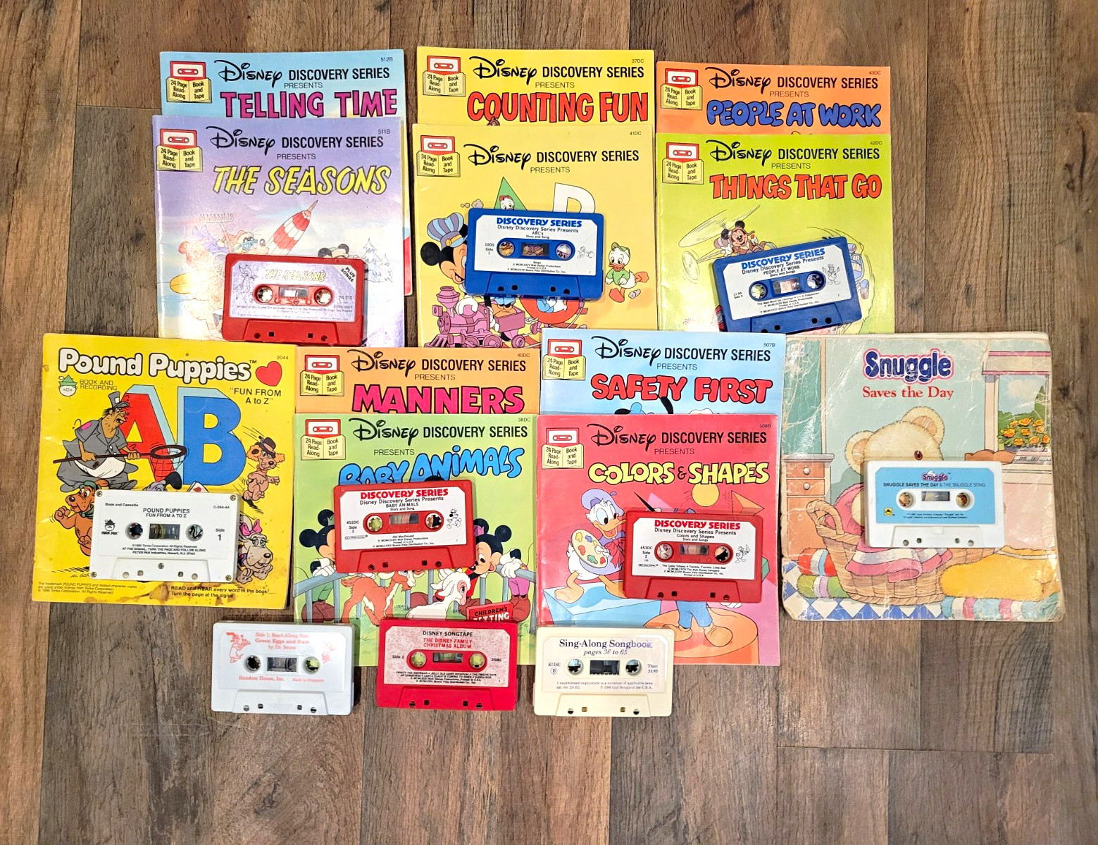 HUGE Vintage 1980s Read Along Book & Cassette Lot - Disney, Snuggle, Pound Pup
