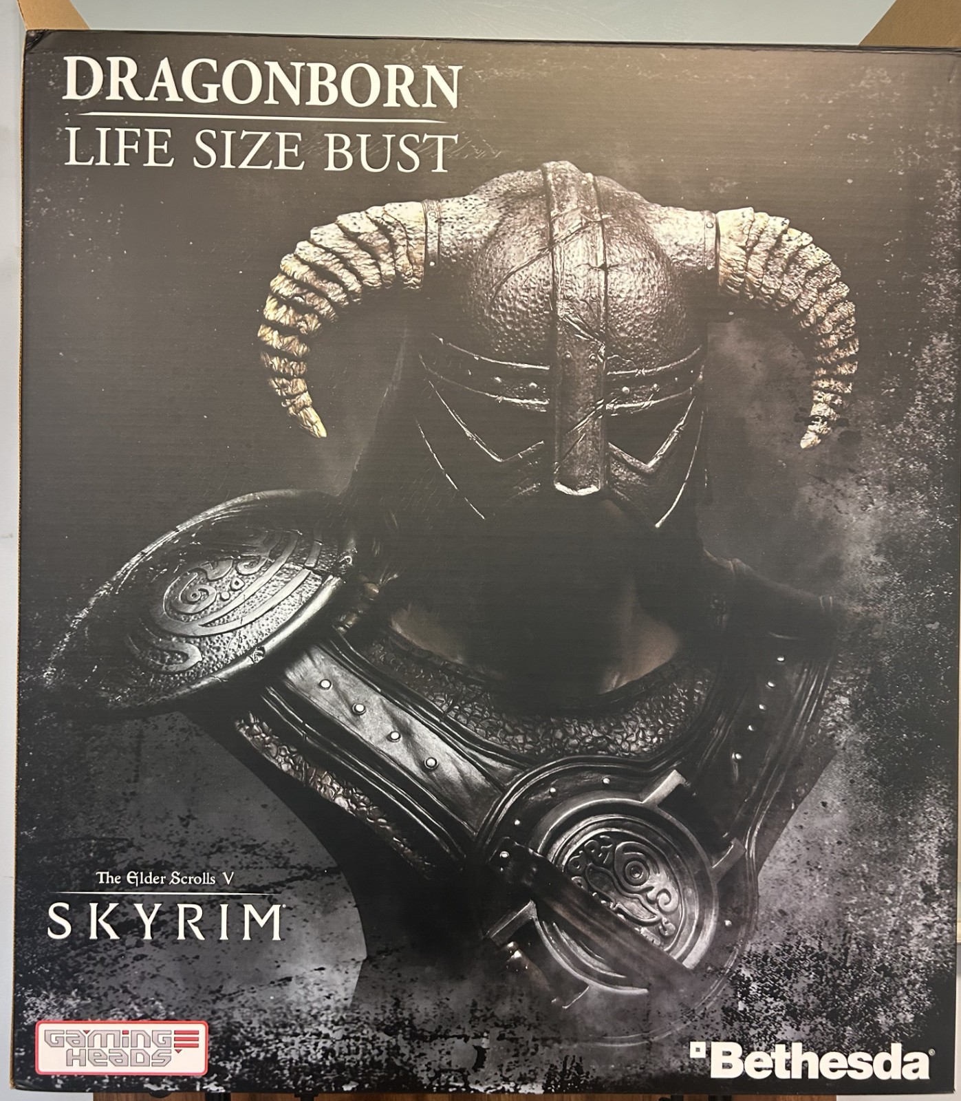 NEW-The Elder Scrolls V: Skyrim Dragonborn Life Size Bust Gaming Heads-UNOPENED